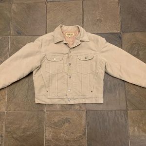 Replay Tan Denium Lined Quilted Jacket sz M